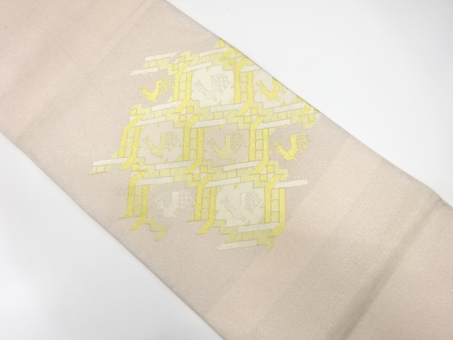 JAPANESE KIMONO / ANTIQUE FUKURO OBI / SILK / WOVEN ARISUGAWA PATTERN